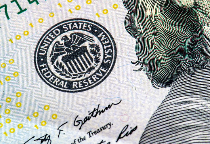 U.S. Federal Reserve System logo on a banknote