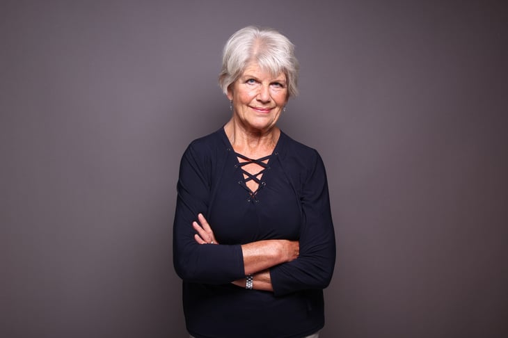 Senior woman happy about retirement and Social Security benefits