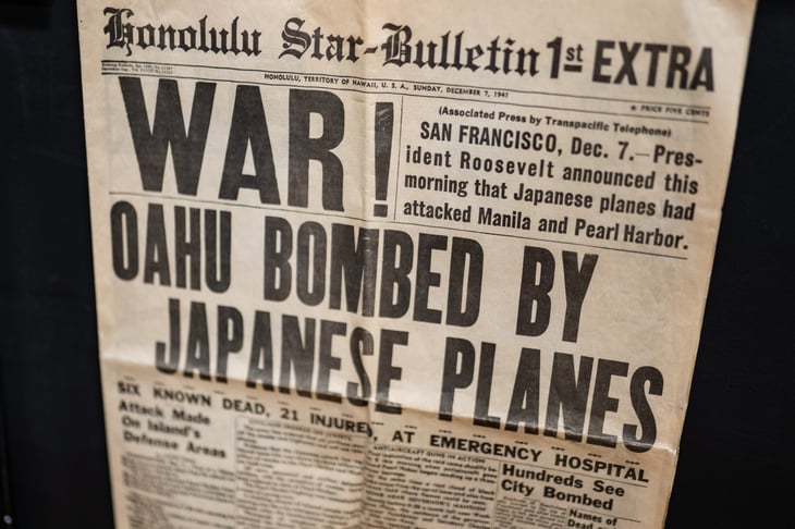 Pearl Harbor attack headline