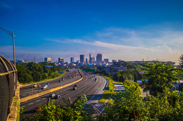 Interstate 20, or I-20, in Atlanta