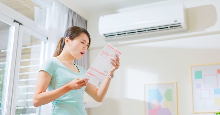 Woman upset about her electric bill