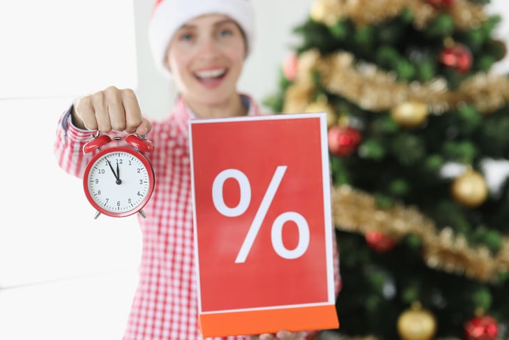 Woman ready for after-Christmas sale