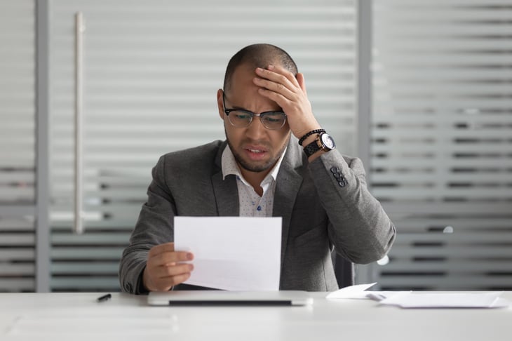 man receiving upsetting news