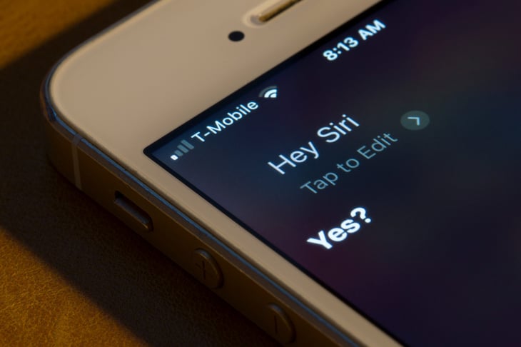Personal assistant Siri on an iPhone