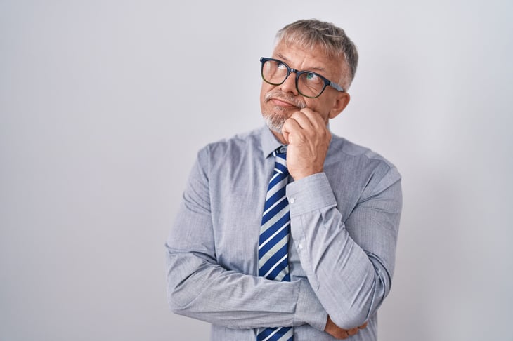 Worker thinking about retirement
