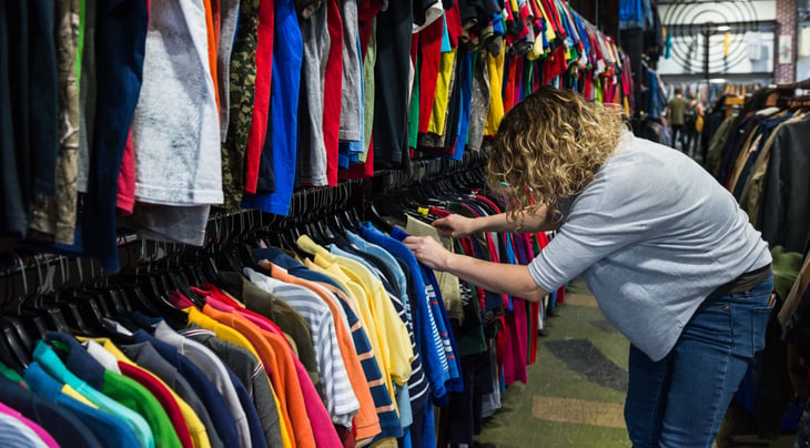 women shopping at second hand store