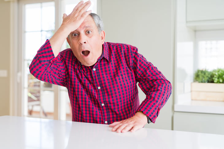 Regretful man at home who feels he made a mistake