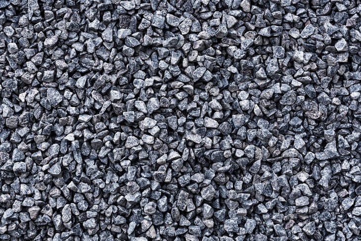Grey gravel, close up