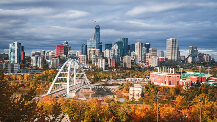 Skyline of Edmonton - capital of Alberta