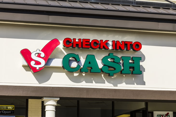 Check in store cash sign