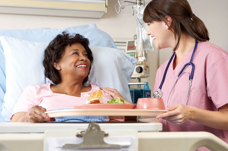 Senior woman in the hospital