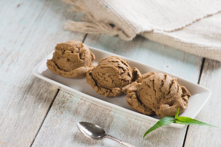 Ice cream on a tray