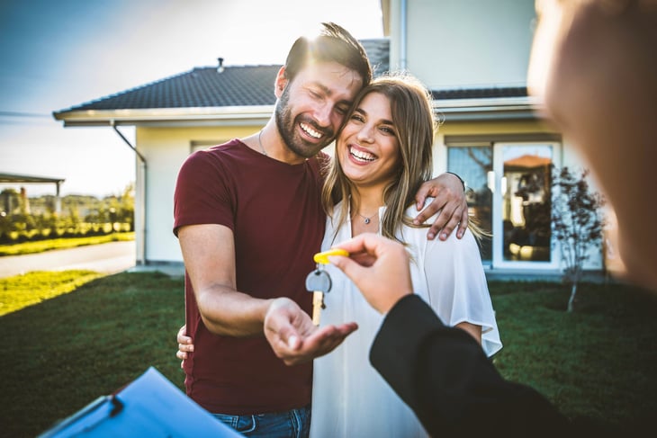 Young couple buying home