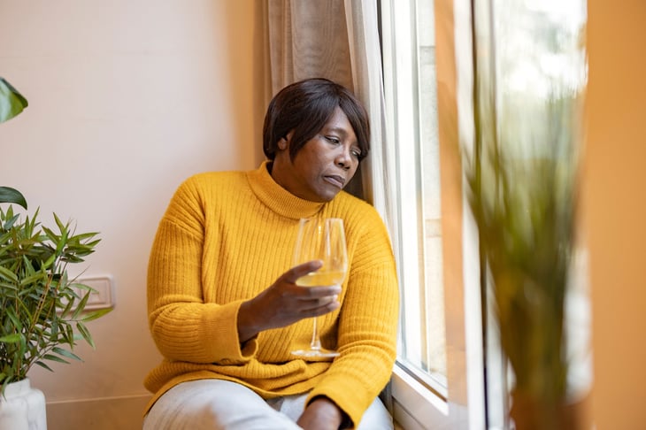 unhappy older woman