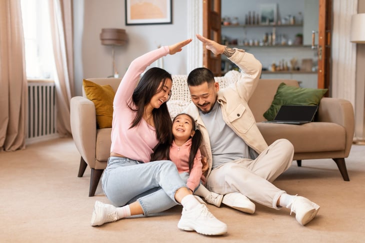 Happy family at home