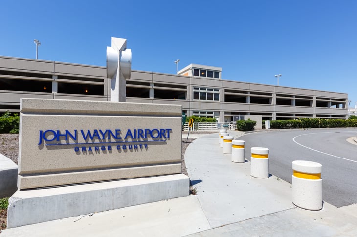 Santa Ana, California – April 13, 2019: Santa Ana John Wayne airport (SNA) in California.