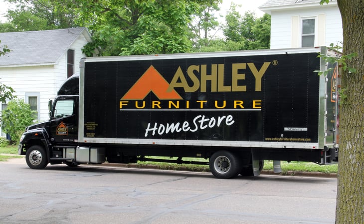 Delivery truck from Ashley Home Store