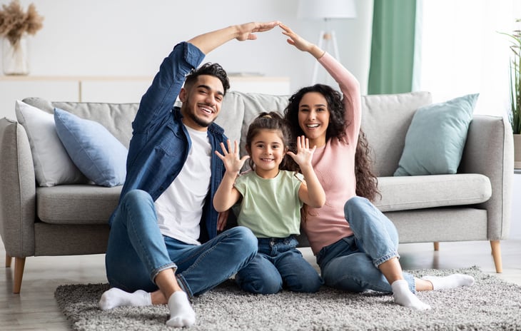 happy family at home