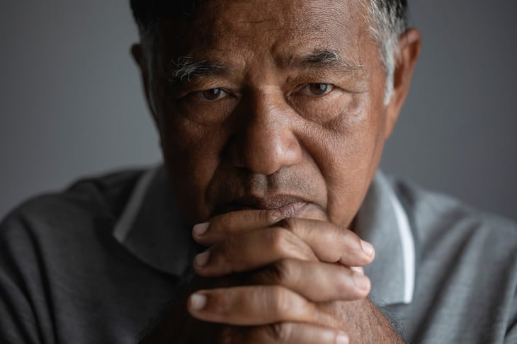 Pensive senior