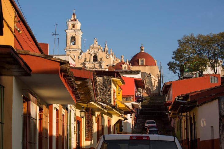 Xalapa, Veracruz/Mexico - Daytime street scene of Veracruz's capital city of Xalapa.