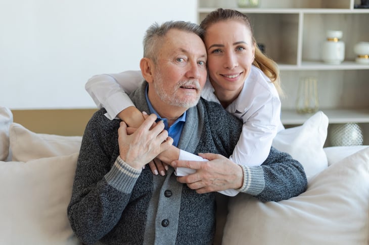 Millennial daughter with her father