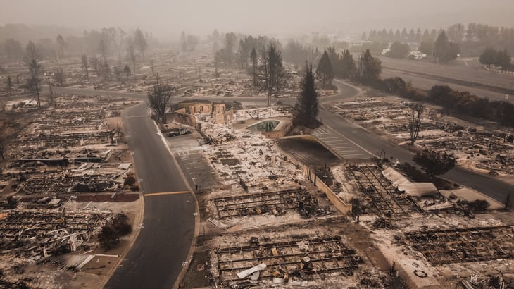 Neighborhood destroyed by fire