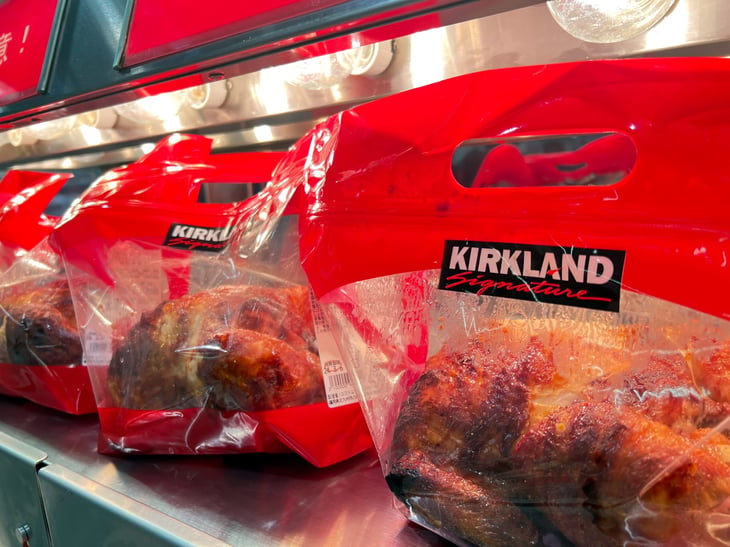 Kirkland Signature rotisserie chicken in a bag