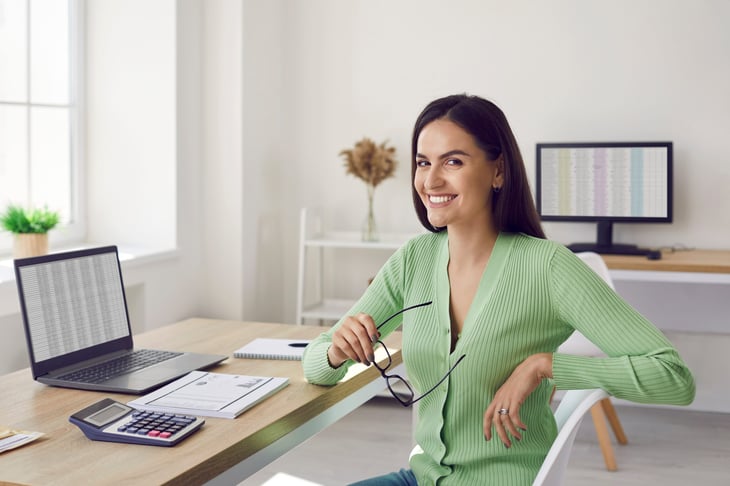 Happy financial adviser