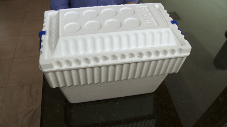 Styrofoam cooler for homemade DIY AC 