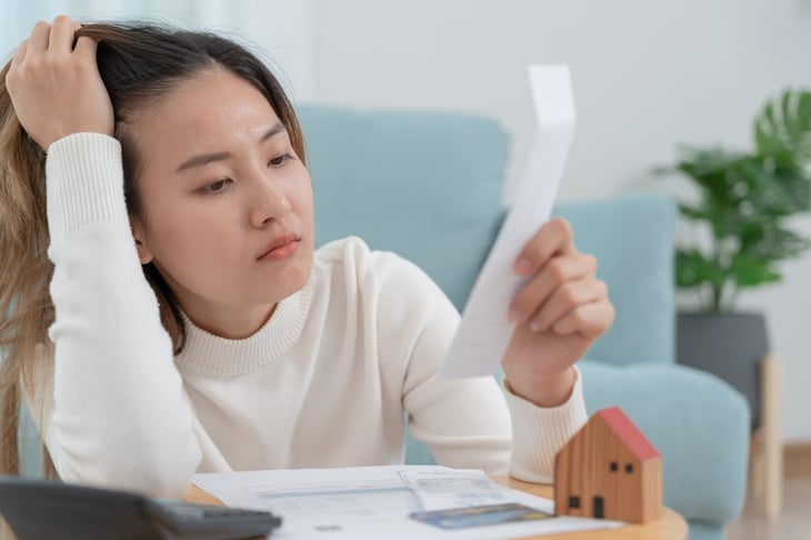 Woman worried about inflation