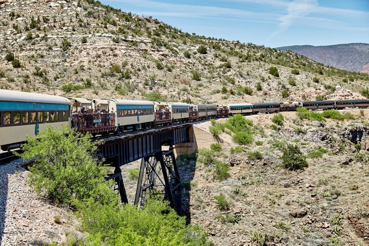 Verde Canyon Railroad train in Arizona