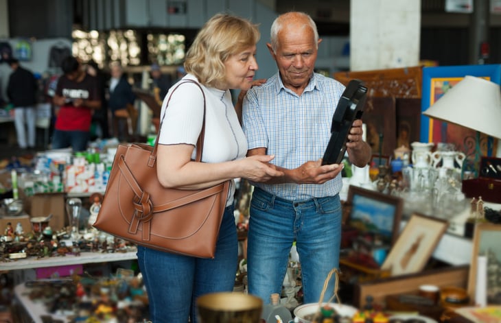 older couple at flea market