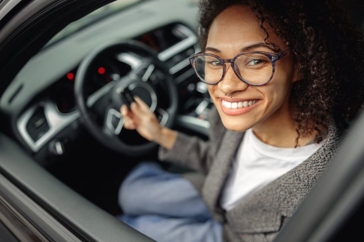 Happy new car owner
