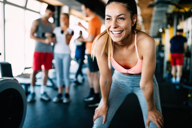 Happy woman after exercise