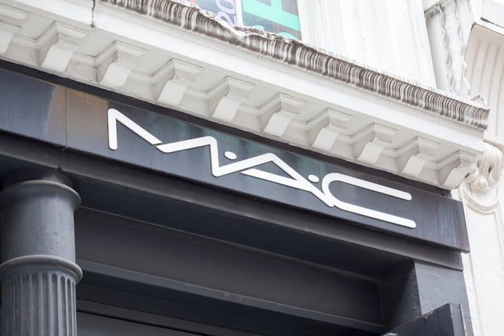 Sign over a MAC store on Broadway in Soho, New York City.