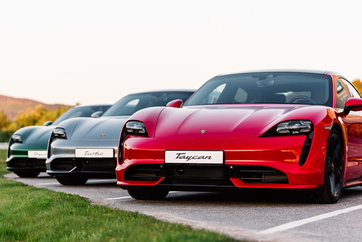 Porsche Taycan electric vehicles