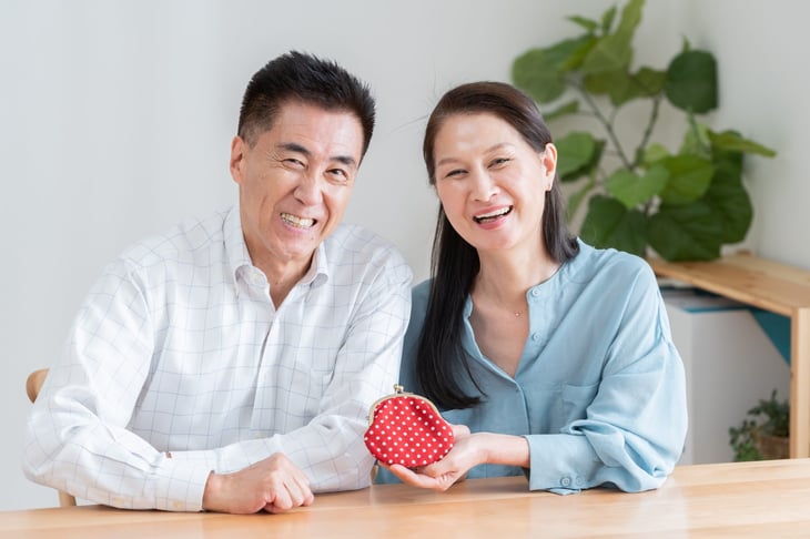Smiling older couple