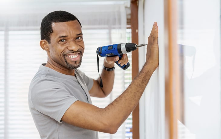 Man working on home improvement project