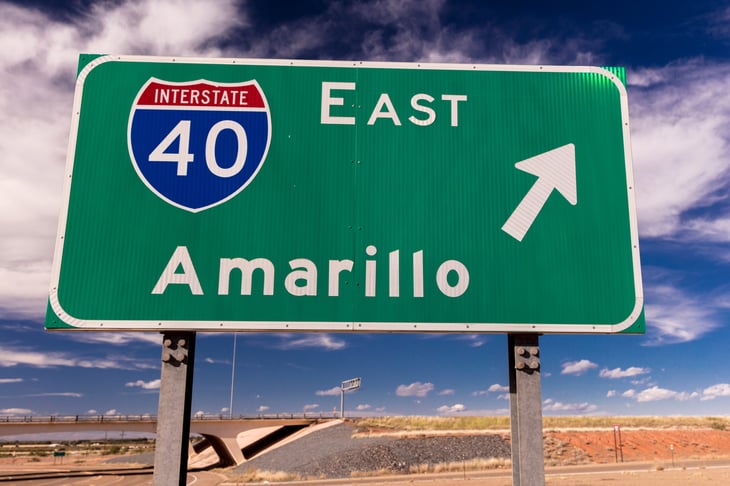 Amarillo, Texas, road sign