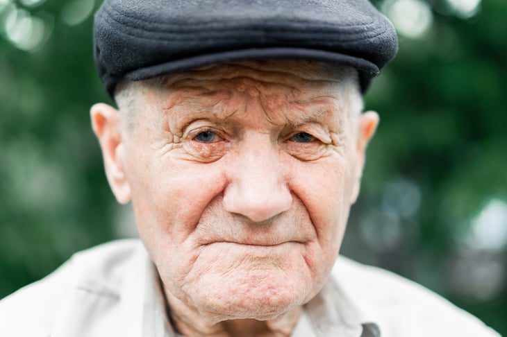 very old man serious wise