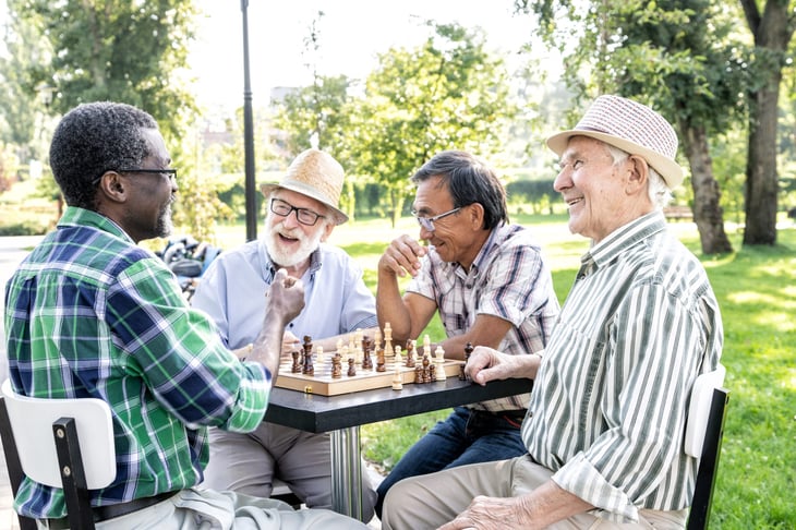 Seniors playing chess
