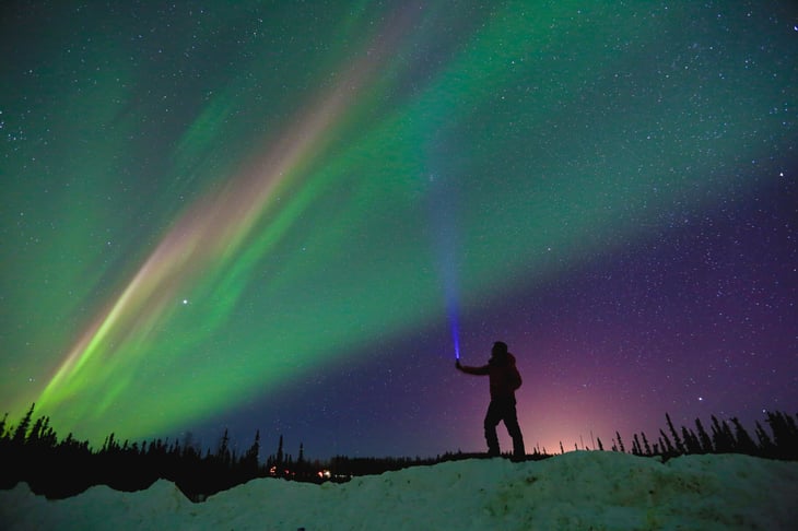 Aurora Northern Lights in Fairbanks, Alaksa