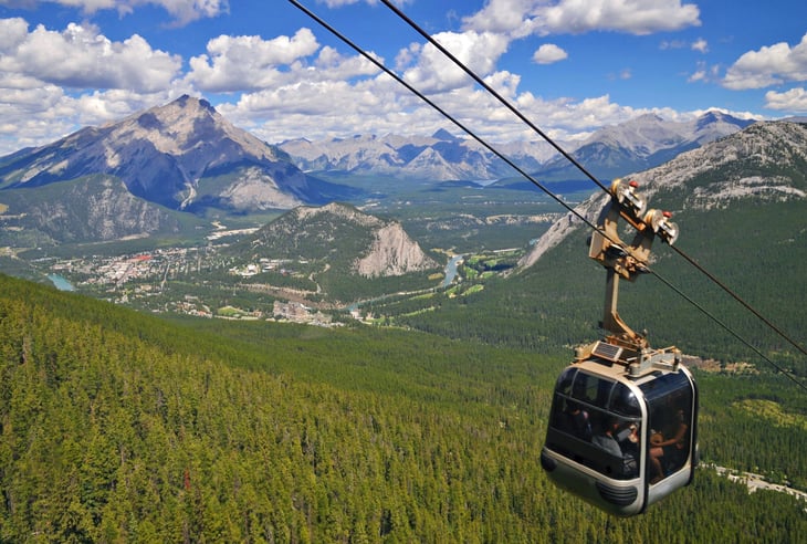 Gondola ride in Banff, Alberta, Canada