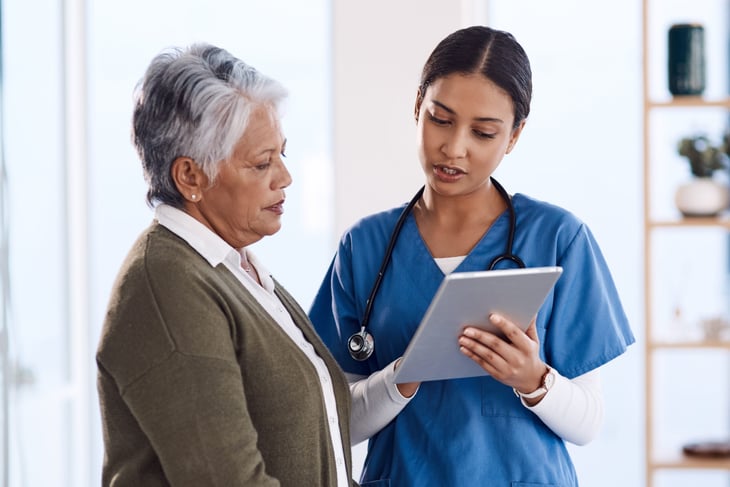Woman with doctor