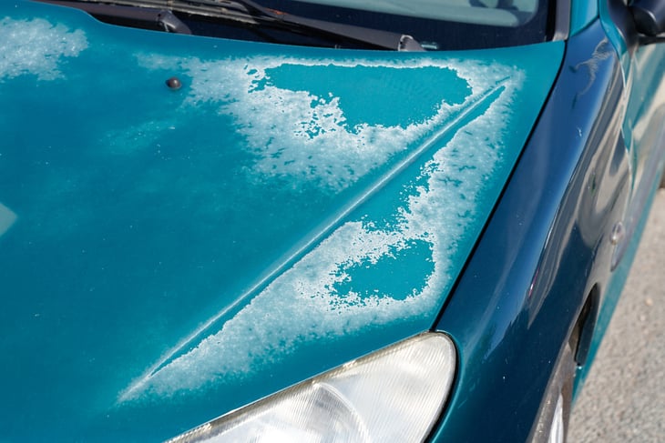 Damaged car paint