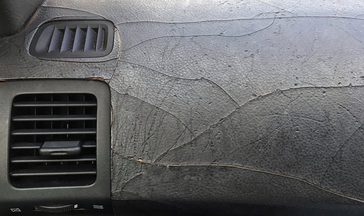 Cracked car interior