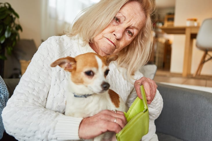 Retiree with an empty wallet
