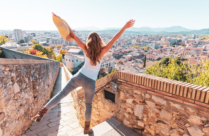 Happy woman in Spain