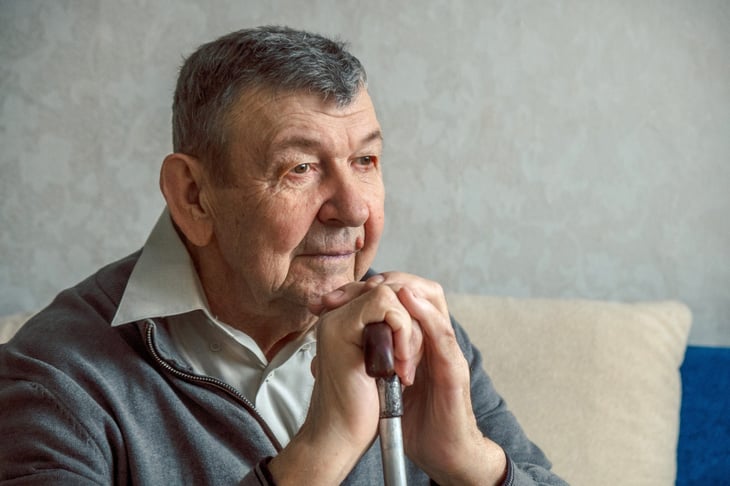 Unhappy senior man