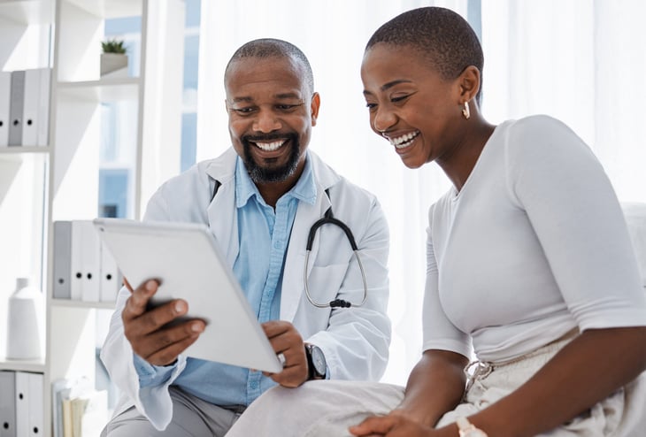 Patient with doctor